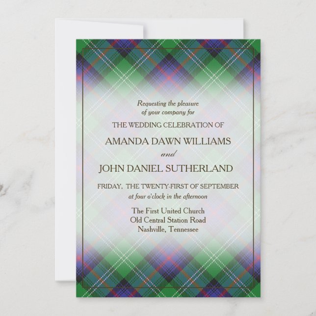 Carte Tartan Beauty Clan Sutherland Scottish Plaid (Devant)