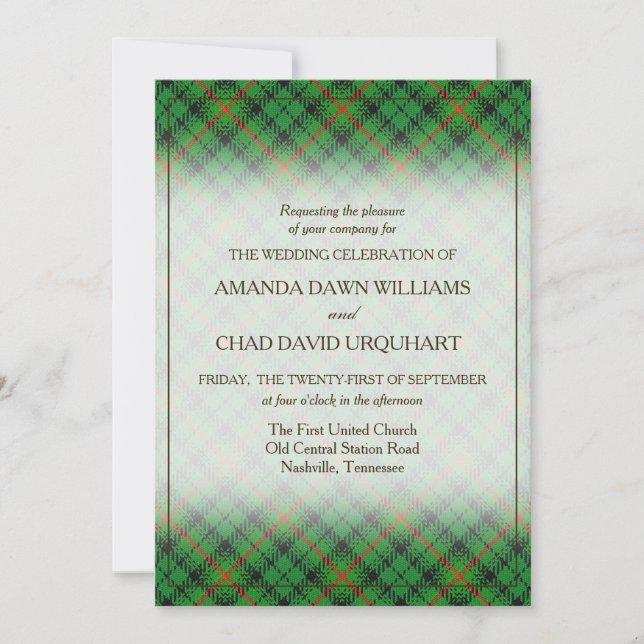 Carte Tartan Beauty Clan Urquhart Scottish Plaid (Devant)