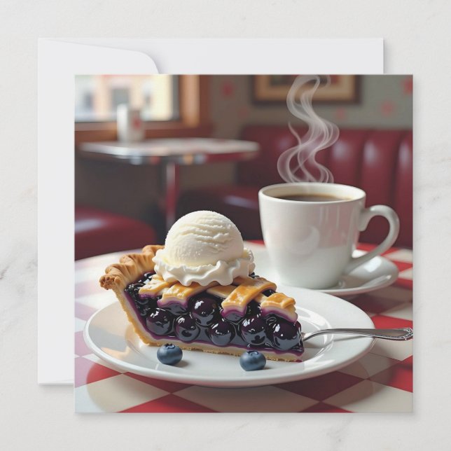 Carte Tarte aux bleuets, crème glacée à la vanille et bl (Devant)