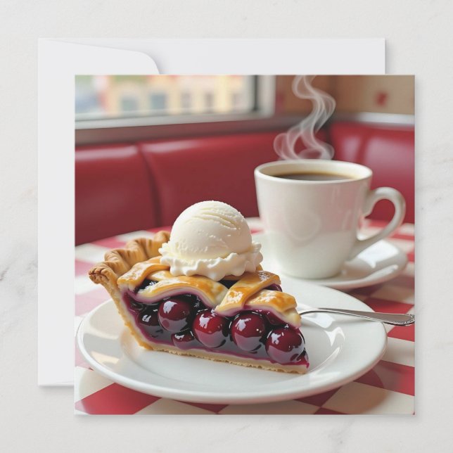 Carte Tarte cerise, crème glacée vanille et café (Devant)