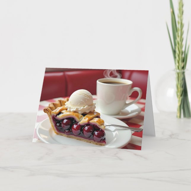 Carte Tarte cerise, crème glacée vanille et café Anniver (Devant)