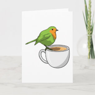 Carte Tasse à café oiseau