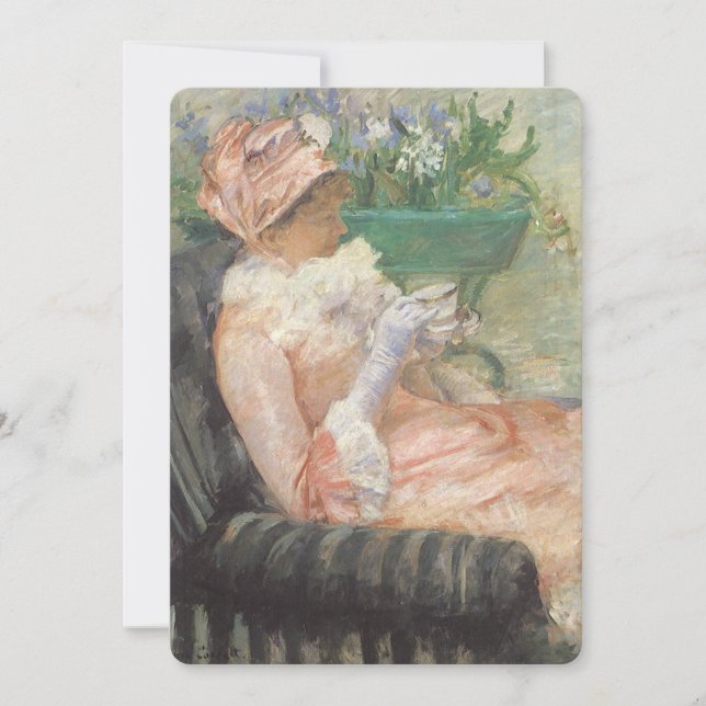 Carte Tasse de thé de Mary Cassatt, impressionnisme Vint (Devant)