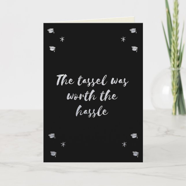 Carte Tassel Vaut La Parties scintillant Hassle Graduati (Devant)