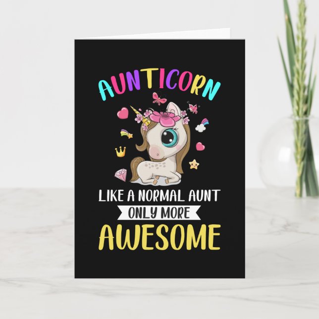 Carte Tatie Licorne Comme Une Tante Normale (Devant)