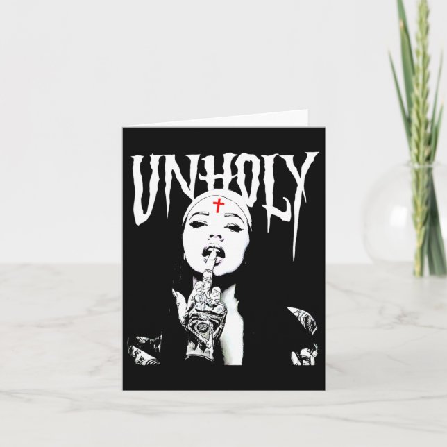 Carte Tatouages de nonne satanique gothique occulte Nonn (Devant)