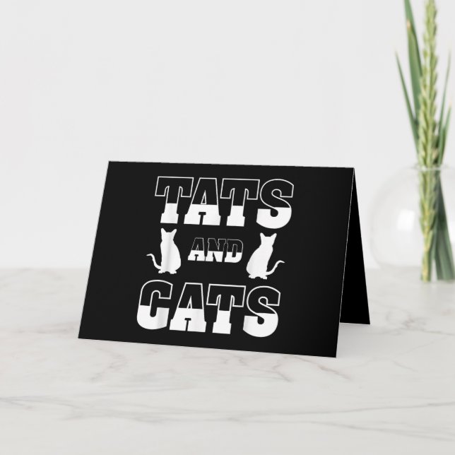 Carte Tats Et Chats Amoureux des animaux Cadeau Tatouage (Devant)