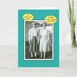 Carte Tattoo Fun Ajouter un nom ou un âge Anniversaire S