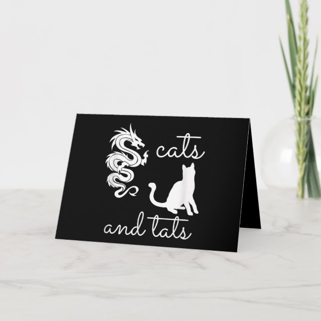 Carte Tattoo Lover Cadeaux Chats Et Tats Dragon Kitten (Devant)