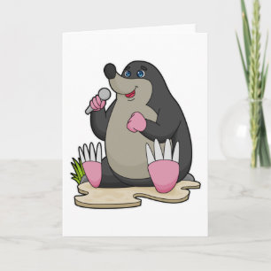 Carte Taupe comme chanteur avec microphone