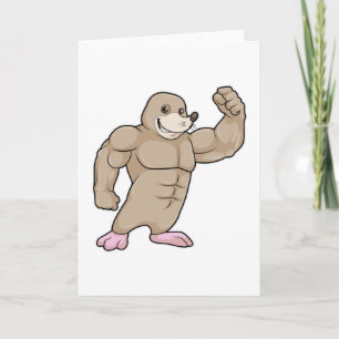 Carte Taupe en culturiste avec de gros muscles