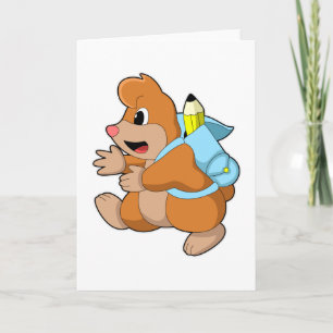 Carte Taupe en élève avec cartable