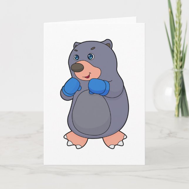 Carte Taupes Boxe Boxeur Gants de boxe (Devant)