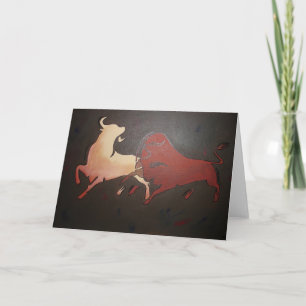 Carte Taurean Bulls Animal Art