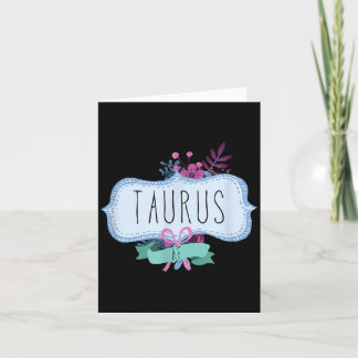Carte Taureau Af Floral Label _ Taureau drôle du zodiaqu