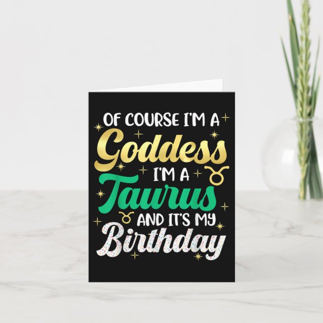 Carte Taurus Anniversaire Pour Les Femmes C'Est Ma Déess (Devant)