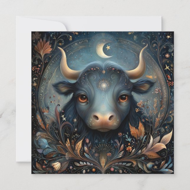 Carte Taurus Bull Zodiac Astrology Celestial Birthday (Devant)