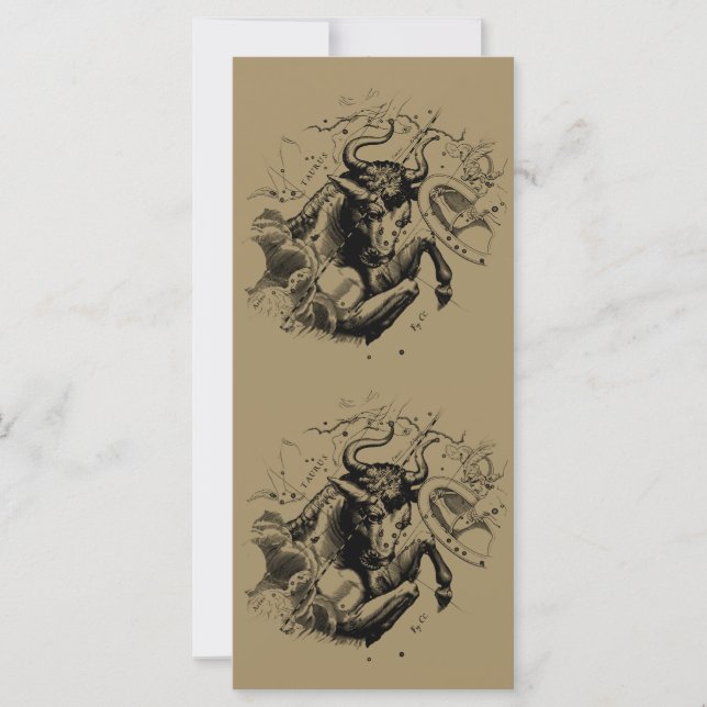 Carte Taurus Constellation Hevelius 1690 Engraving (Devant)