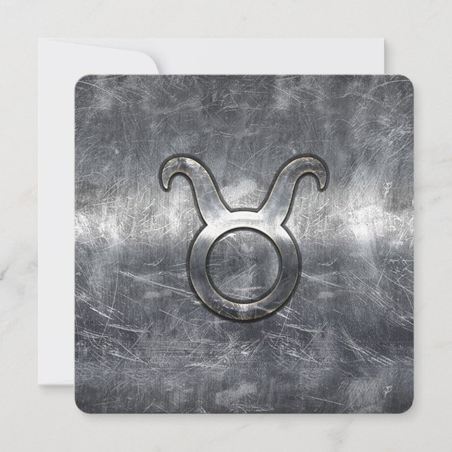 Carte Taurus Zodiac Connexion Grunge Style dévêtu (Devant)