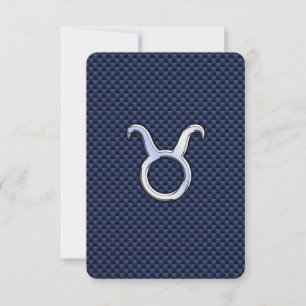 Carte Taurus Zodiac Décor Marine Blue Carbon Fiber Impre