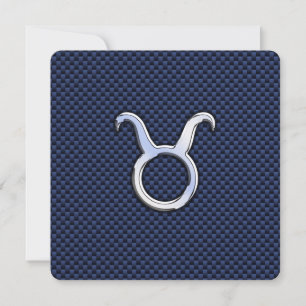Carte Taurus Zodiac Décor Marine Blue Carbon Fiber Impre