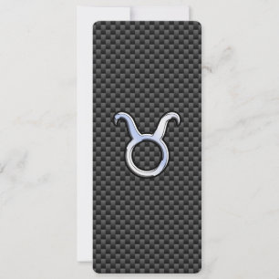 Carte Taurus Zodiac Sign on Charcoal Carbon Fiber Print