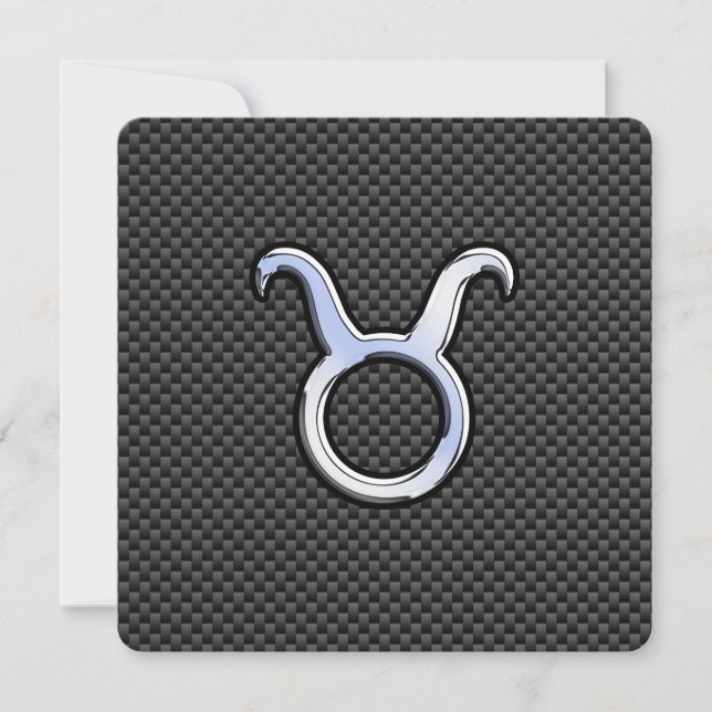 Carte Taurus Zodiac Sign on Charcoal Carbon Fiber Print (Devant)
