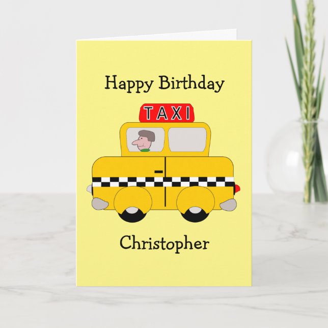 Carte Taxi Jaune Anniversaire (Devant)