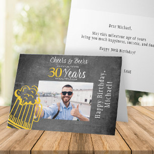 Carte Tchin-tchin et bières 30 ans homme anniversaire ph