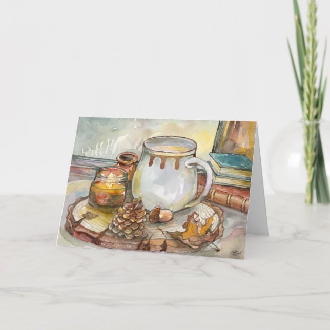 Carte Tea by the Window Folded Greeting Card (Devant)