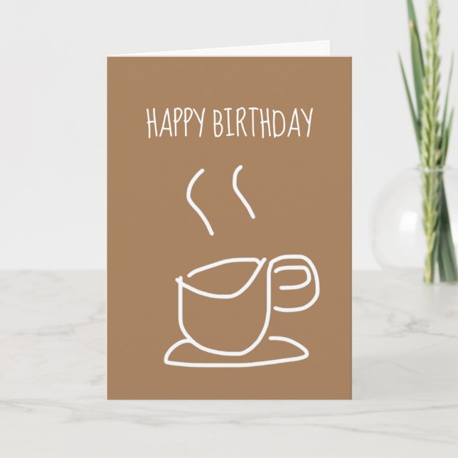 Carte Tea tasses de thé vintage art d'anniversaire (Devant)
