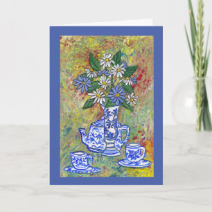 Carte Tea Time Daisies, vide à l'intérieur