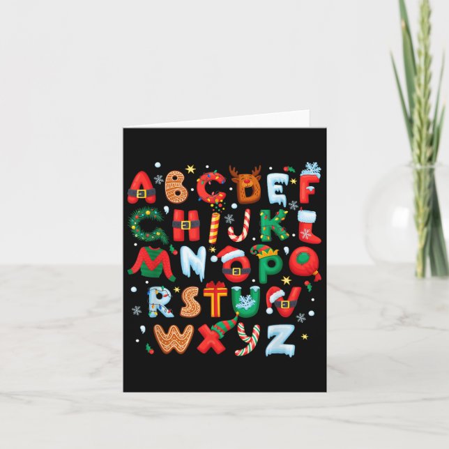 Carte Teacher Christmas Alphabet Back To School Holiday  (Devant)