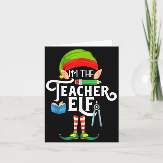 Carte Teacher Elf Family Matching Christmas  (Devant)