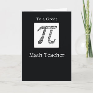 Carte Teacher math Pi Day Noir