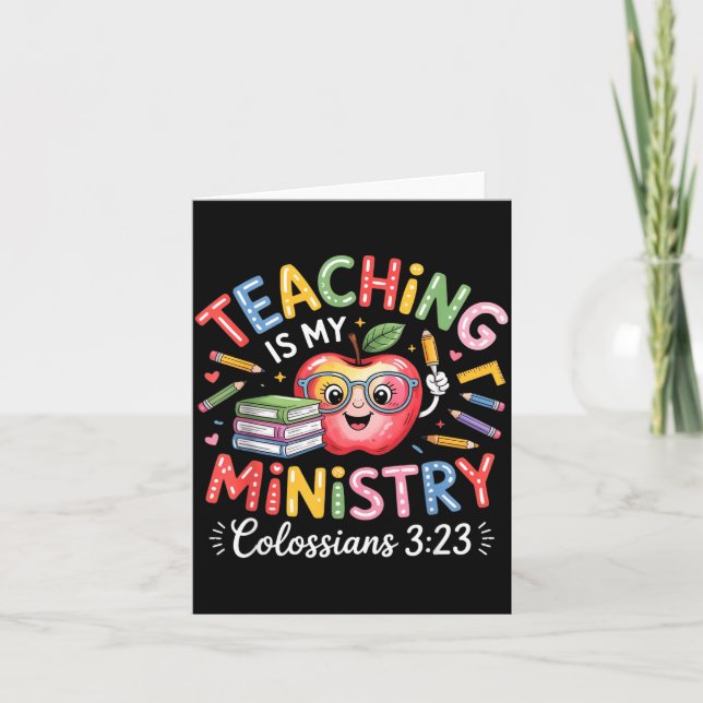 Carte Teaching Is My Ministry Christian Teacher Design  (Devant)