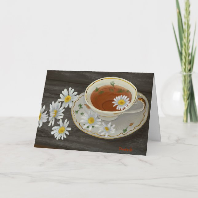 Carte Teacup avec Fleurs Encouragement Verse JW (Devant)