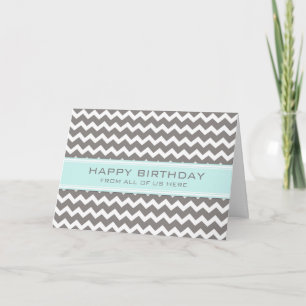 Carte Teal Grey Chevron Business From Group Birthday