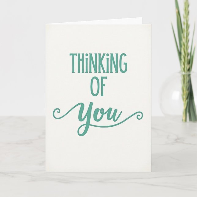 Carte Teal Thinking Of You Card (Devant)