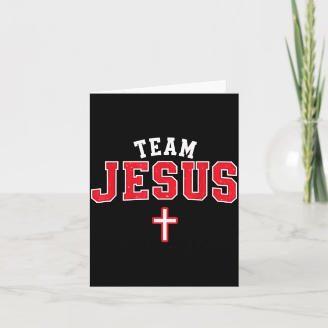 Carte Team Jesus - Funny Christian Cross Emblem Faith St (Devant)