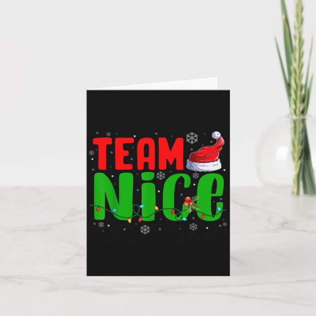 Carte Team Naughty Nice Santa Hat Funny Christmas Matchi (Devant)