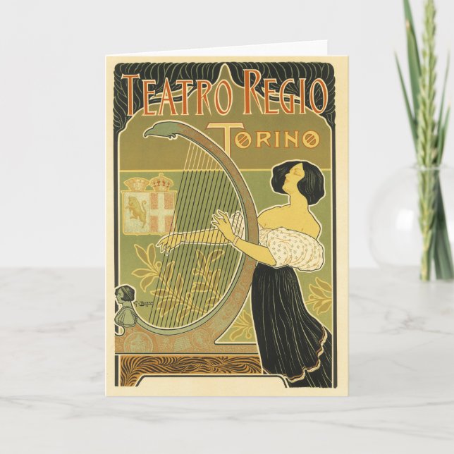 Carte Teatro Regio Art Nouveau Vintage (Devant)