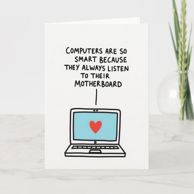 Carte tech coeur pour la fête des mères (Devant)