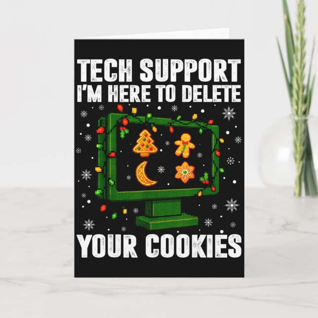 Carte Tech Suprt Delete Your Cookies Men Ugly Christmas  (Devant)