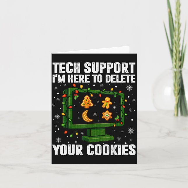 Carte Tech Suprt Delete Your Cookies Men Ugly Christmas  (Devant)