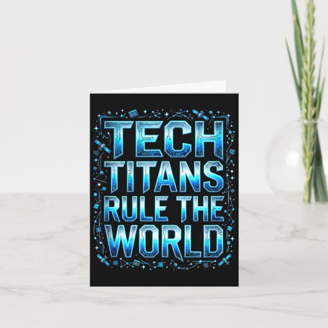 Carte Tech Titans Rule Funny Big Technology Satire Wer G (Devant)