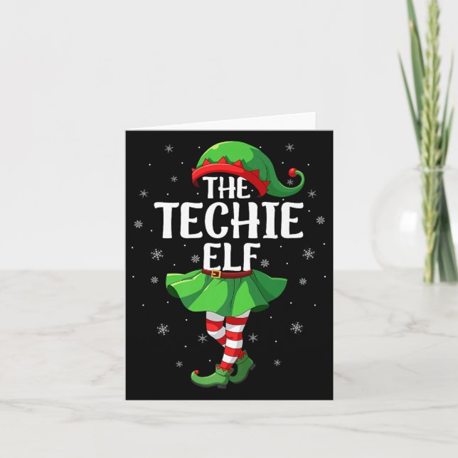 Carte Techie Elf Christmas Girls Women Elf Squad Xmas Fa (Devant)