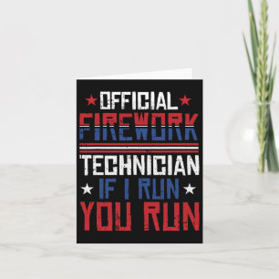 Carte Technicien en Firework 4 juillet Funny Usa Pyro-te
