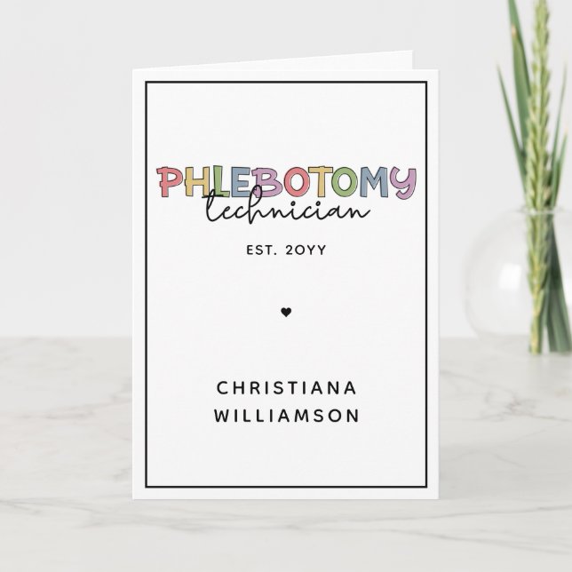 Carte Technicien en pharmacie sur mesure PBT Phlebotomie (Devant)