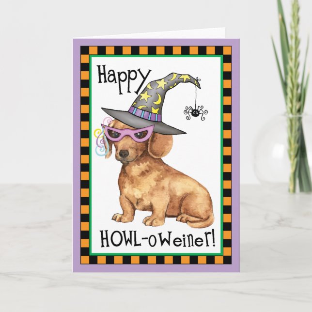 Carte Teckel de Halloween (Devant)